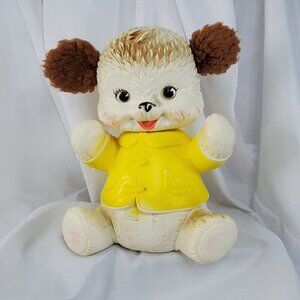 VTG 1962 Rubber Bear w/Fur Ears Edward Mobley The Arrow Rubber Co. No Squeaking